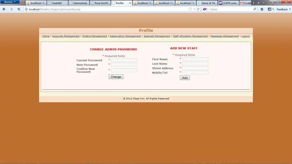 Download web tool or web app Restaurant Script (PizzaInn_Project)