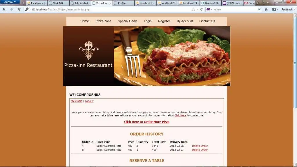 Download web tool or web app Restaurant Script (PizzaInn_Project)