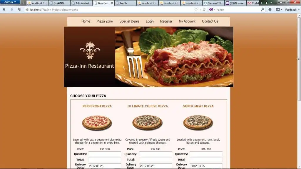 Download web tool or web app Restaurant Script (PizzaInn_Project)