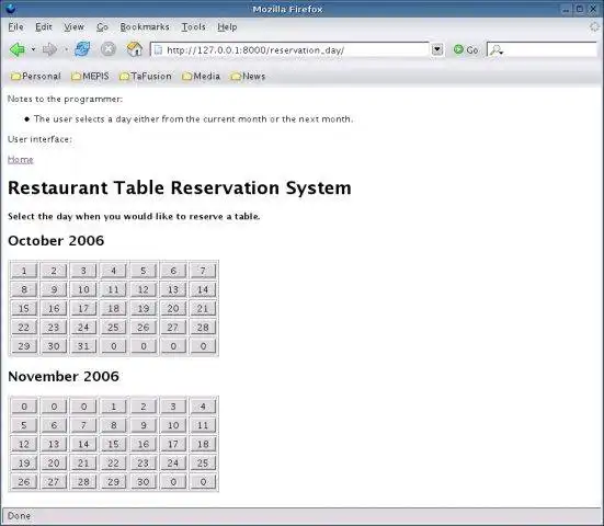 Download web tool or web app Restaurant Table Reservation System
