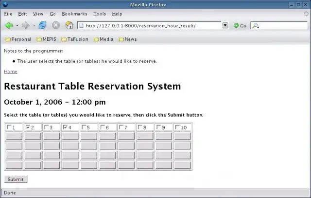 下载网络工具或网络应用程序餐厅餐桌预订系统