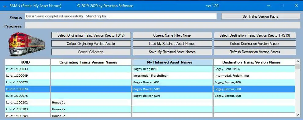 Download web tool or web app Retain My Asset Names (aka RMAN) 