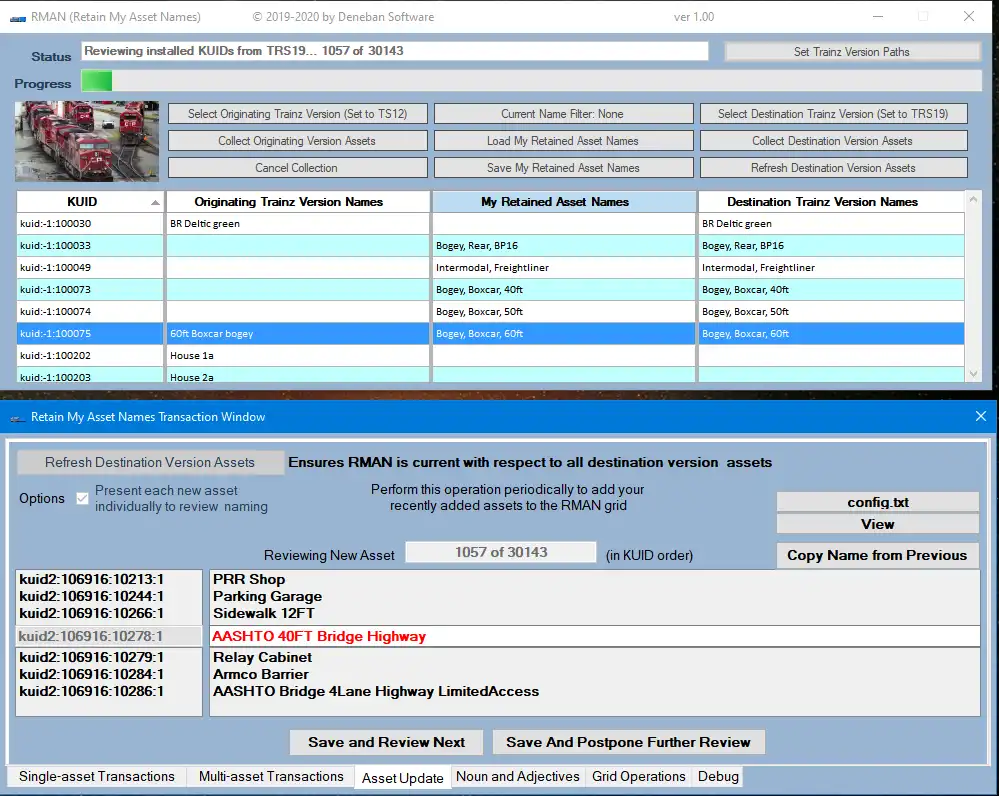 Download web tool or web app Retain My Asset Names (aka RMAN) 