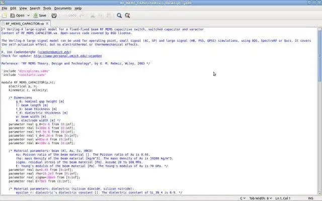 Download web tool or web app RFMEMS