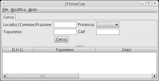 Загрузите веб-инструмент или веб-приложение Ricerca dei CAP dItalia - jTrovaCAP