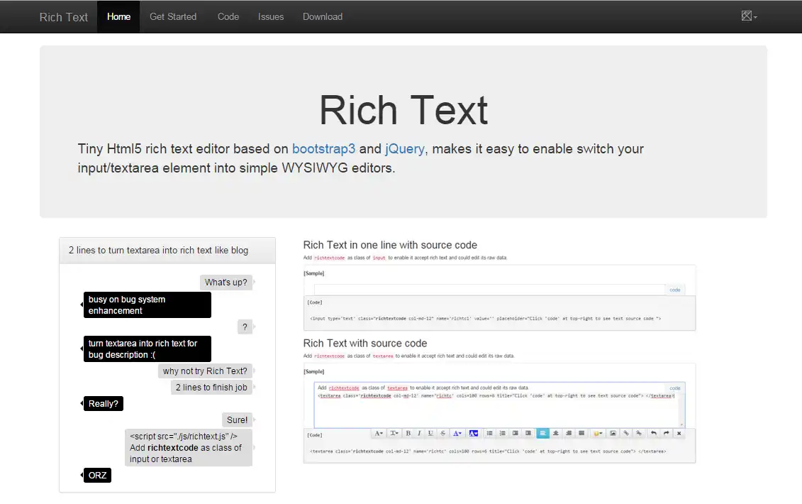 Download web tool or web app richtext