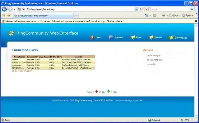 Download web tool or web app RingCommunity