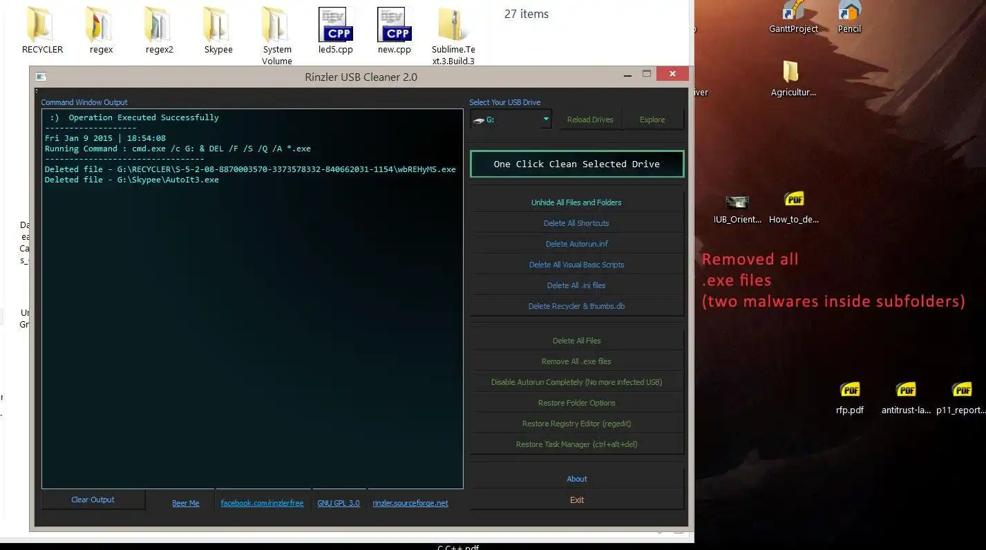 Descargue la herramienta web o la aplicación web Rinzler USB Cleaner