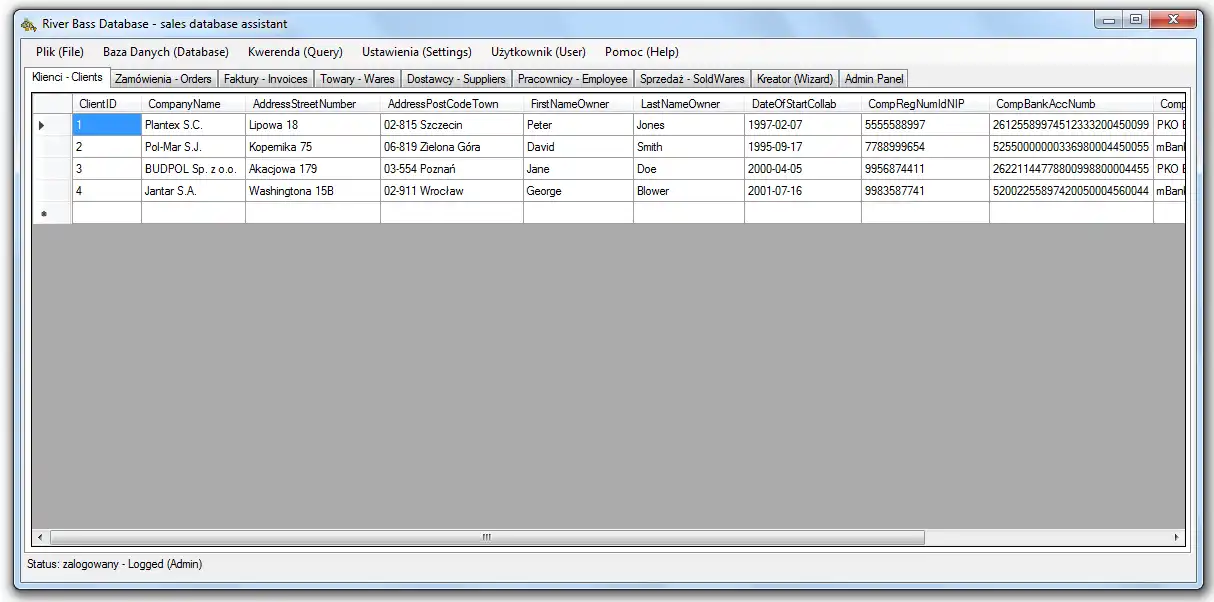 Baixe a ferramenta web ou aplicativo web River Bass Database