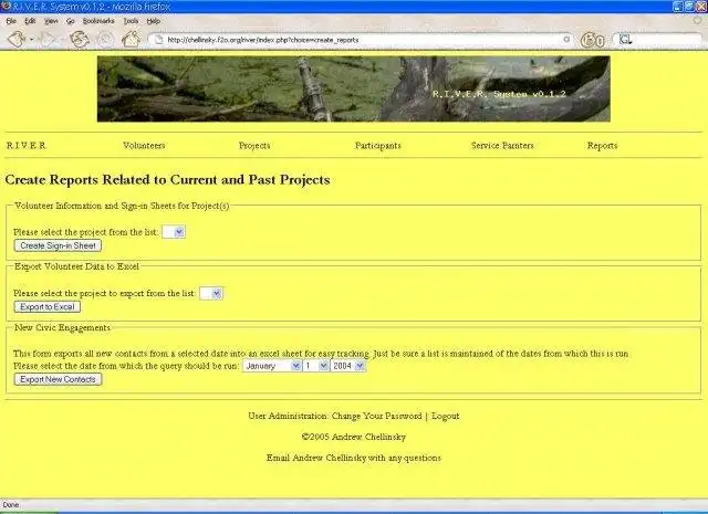 Download webtool of webapp RIVER Volunteer System