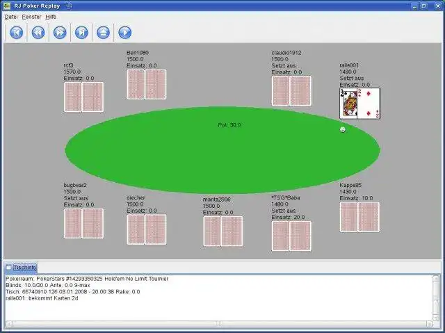 Download web tool or web app RJ Poker Replay to run in Windows online over Linux online