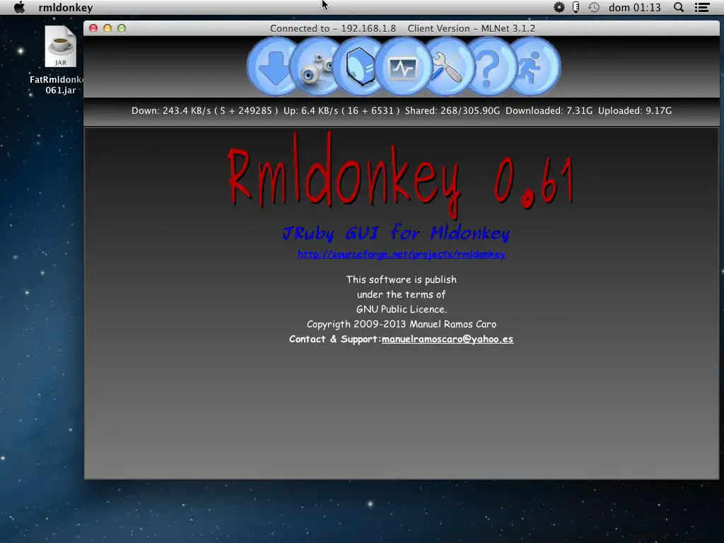 Web ツールまたは Web アプリ Rmldonkey をダウンロードする