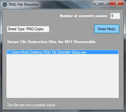 قم بتنزيل أداة الويب أو تطبيق الويب RNG File Shredder