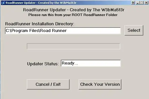 Download web tool or web app RoadRunner Installer and Updater