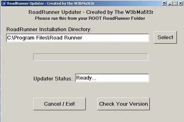 Mag-download ng web tool o web app na RoadRunner Installer at Updater