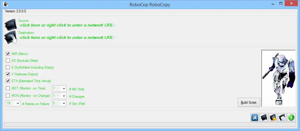 قم بتنزيل أداة الويب أو تطبيق الويب RoboCop RoboCopy