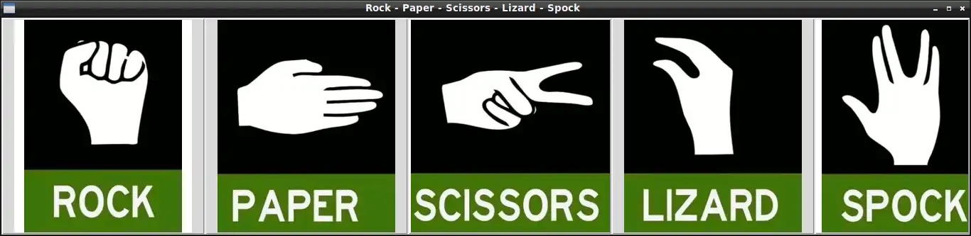 Pobierz narzędzie internetowe lub aplikację internetową Rock Paper Scissors Lizard Spock, aby uruchomić w systemie Windows online przez Linux online