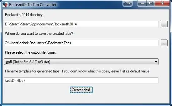 Download web tool or web app RocksmithToTab