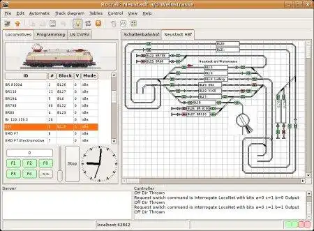 Unduh alat web atau aplikasi web Sistem Kontrol Kereta Api Model Rocrail untuk dijalankan di Linux online