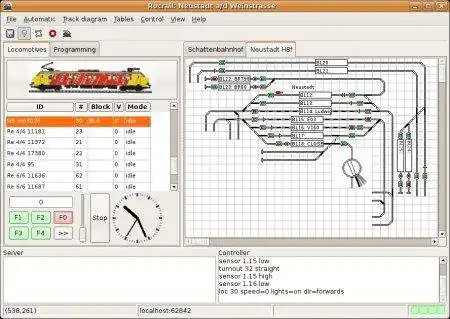 Unduh alat web atau aplikasi web Sistem Kontrol Kereta Api Model Rocrail untuk dijalankan di Linux online