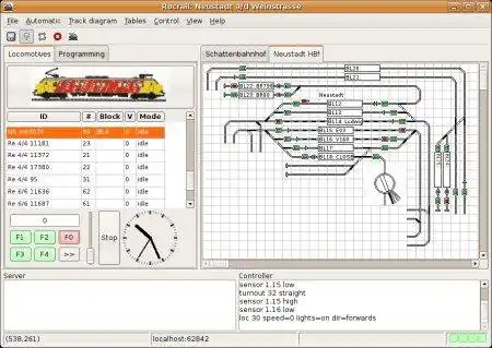 Download de webtool of webapp Rocrail Model Railroad Control System om online onder Linux te draaien