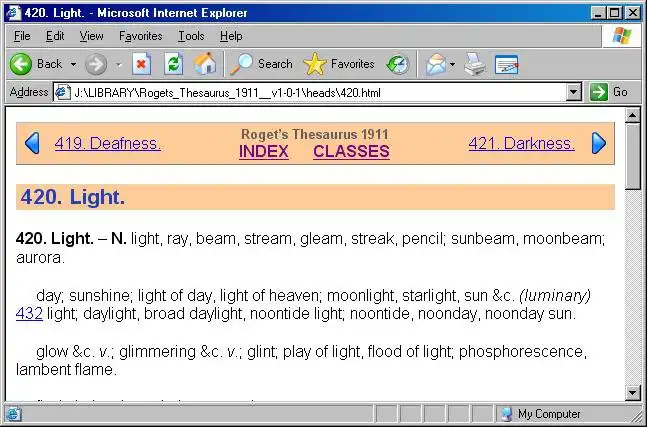 Download web tool or web app Rogets Thesaurus 1911