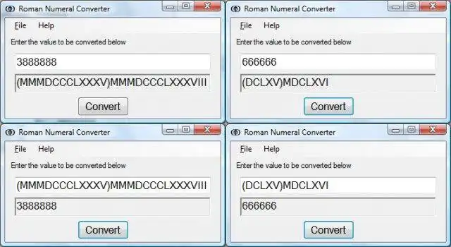 Mag-download ng web tool o web app na Roman Numeral Converter (VB.NET)