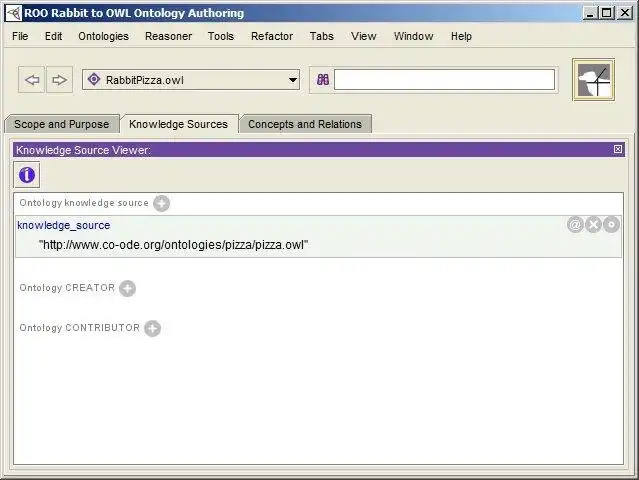 Загрузите веб-инструмент или веб-приложение ROO Rabbit в OWL Ontology Construction