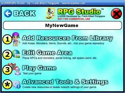 웹 도구 또는 웹 앱 RPG Studio를 다운로드하여 온라인 Linux를 통해 Windows 온라인에서 실행