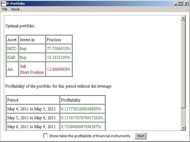 Descargue la herramienta web o la aplicación web R-Portfolio para ejecutar en Windows en línea sobre Linux en línea