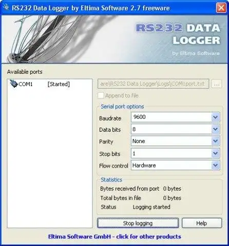 Download web tool or web app RS-232 Data Logger