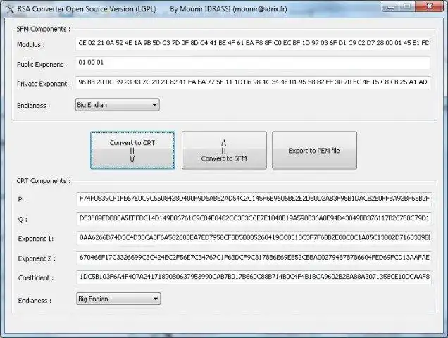 Web aracını veya web uygulamasını indirin RSA Dönüştürücü