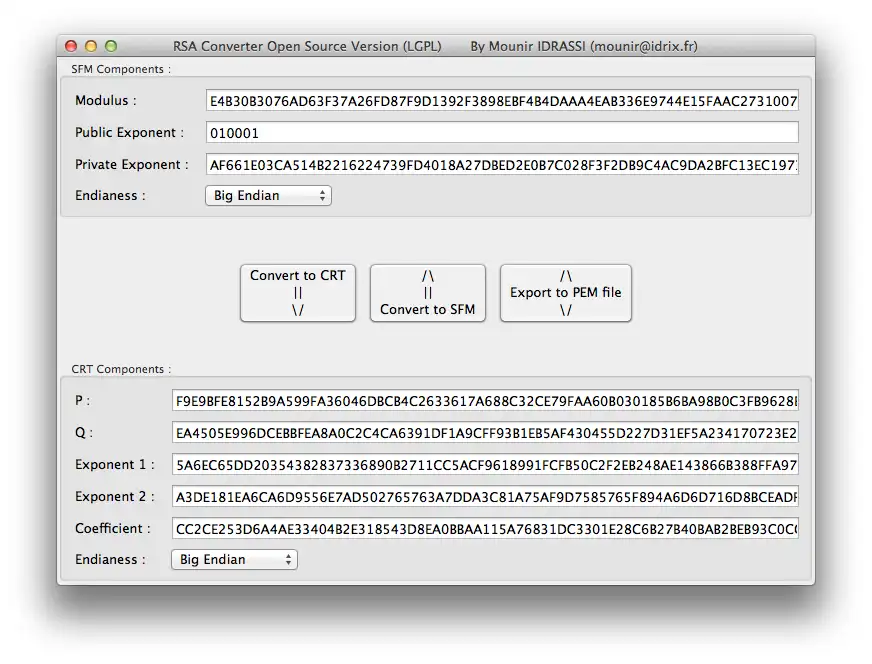 Download web tool or web app RSA Converter