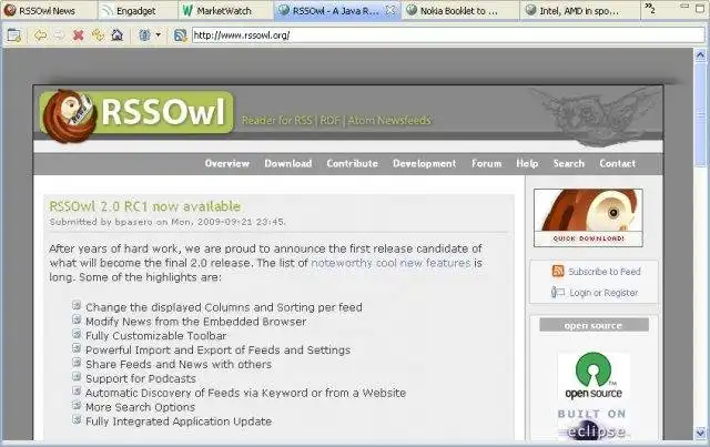 Download web tool or web app RSS Owl | RSS / RDF / Atom Feed Reader