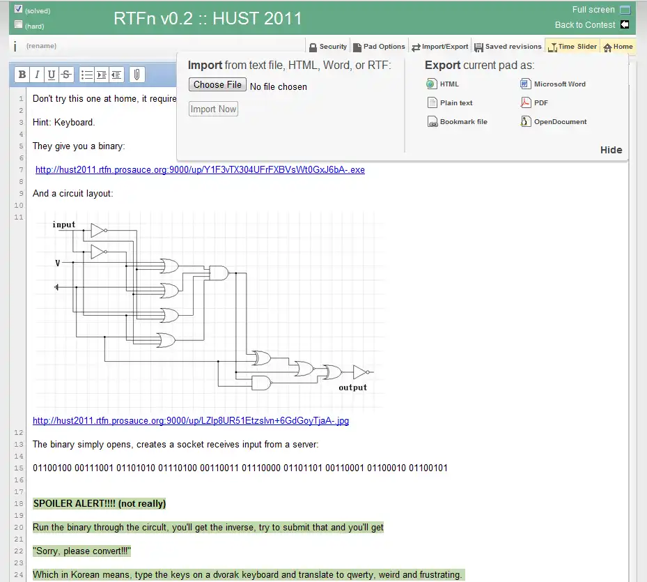 Download web tool or web app RTFn