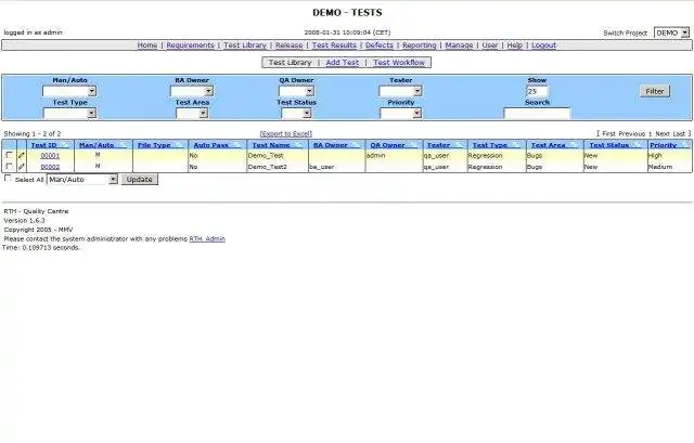 Download web tool or web app RTH - Requirements and Testing Hub