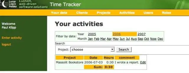 Download web tool or web app Ruby Time Tracker
