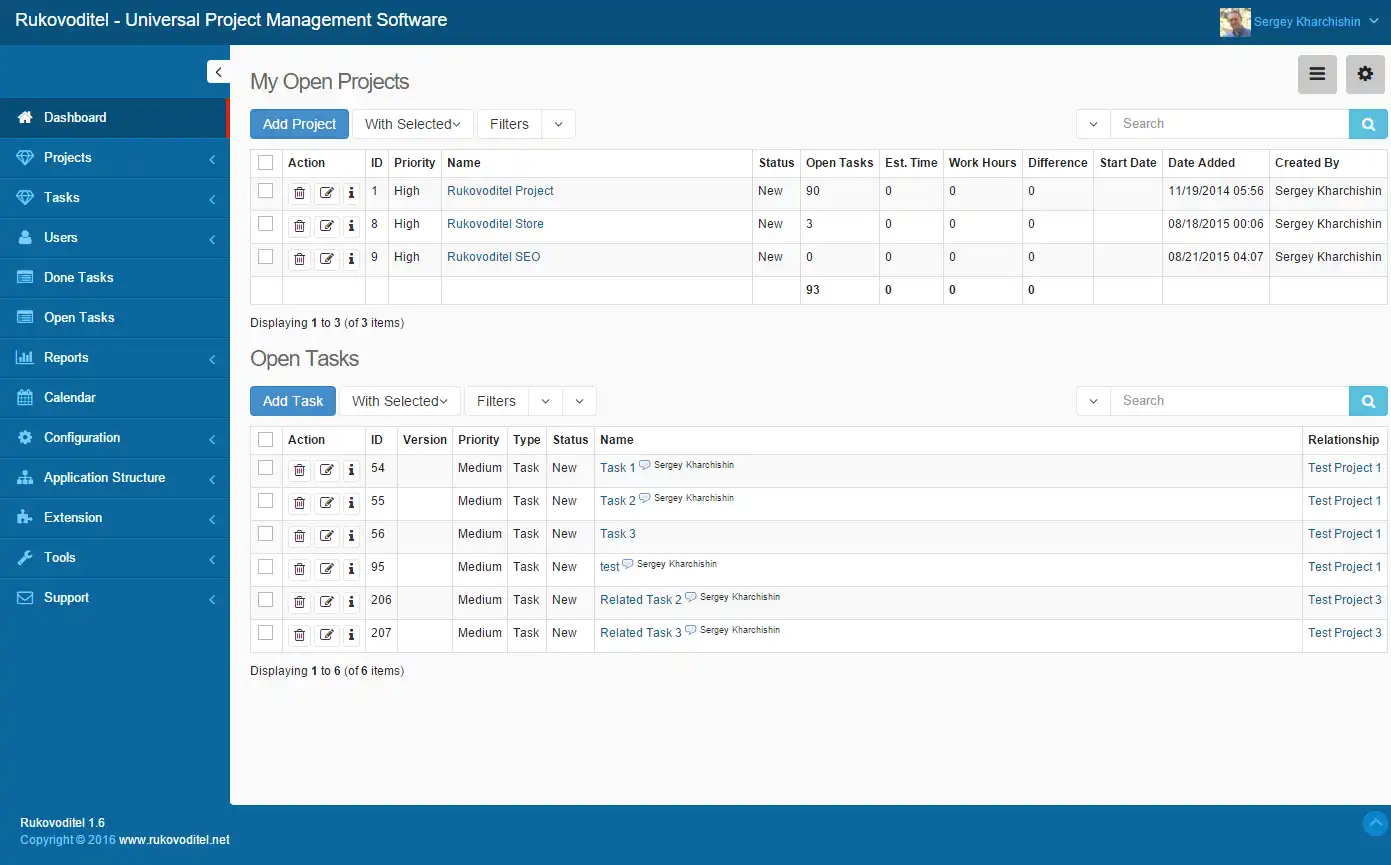 I-download ang web tool o web app na Rukovoditel - Pamamahala ng Proyekto/CRM