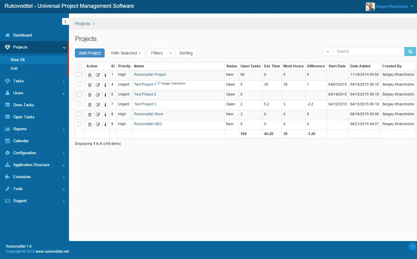 I-download ang web tool o web app na Rukovoditel - Pamamahala ng Proyekto/CRM