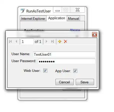 Загрузите веб-инструмент или веб-приложение RunAsTestUser