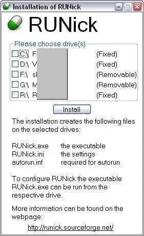 Download web tool or web app RUNick