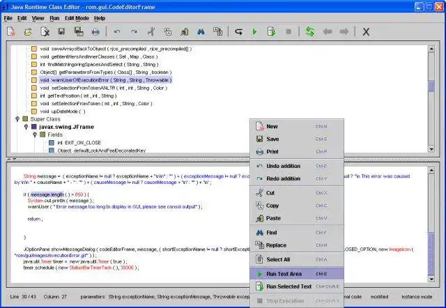 הורד כלי אינטרנט או אפליקציית אינטרנט Runtime Java Class Editor