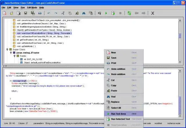 Download web tool or web app Runtime Java Class Editor