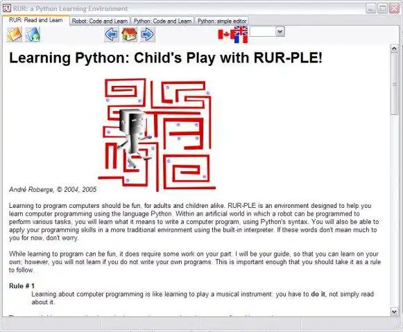 הורד את כלי האינטרנט או אפליקציית האינטרנט RUR: סביבת למידה של Python להפעלה ב-Windows באופן מקוון דרך לינוקס מקוונת