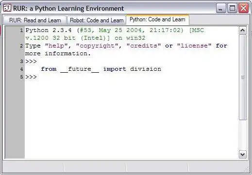 Pobierz narzędzie internetowe lub aplikację internetową RUR: środowisko uczenia się języka Python do uruchamiania online w systemie Windows przez Internet w systemie Linux