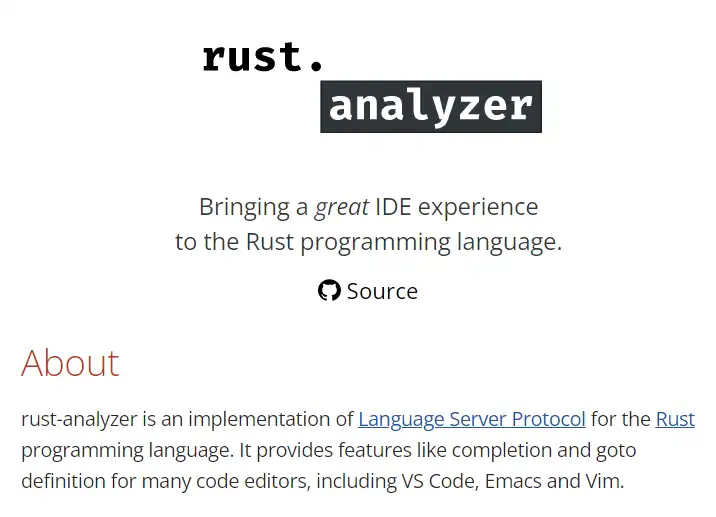 دانلود ابزار وب یا برنامه وب rust-analyzer