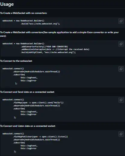 Download web tool or web app rxWebSocket