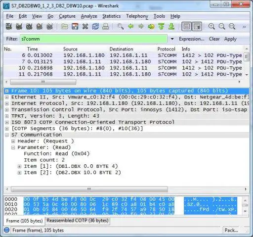 Descargue la herramienta web o la aplicación web S7comm Wireshark Disector plugin