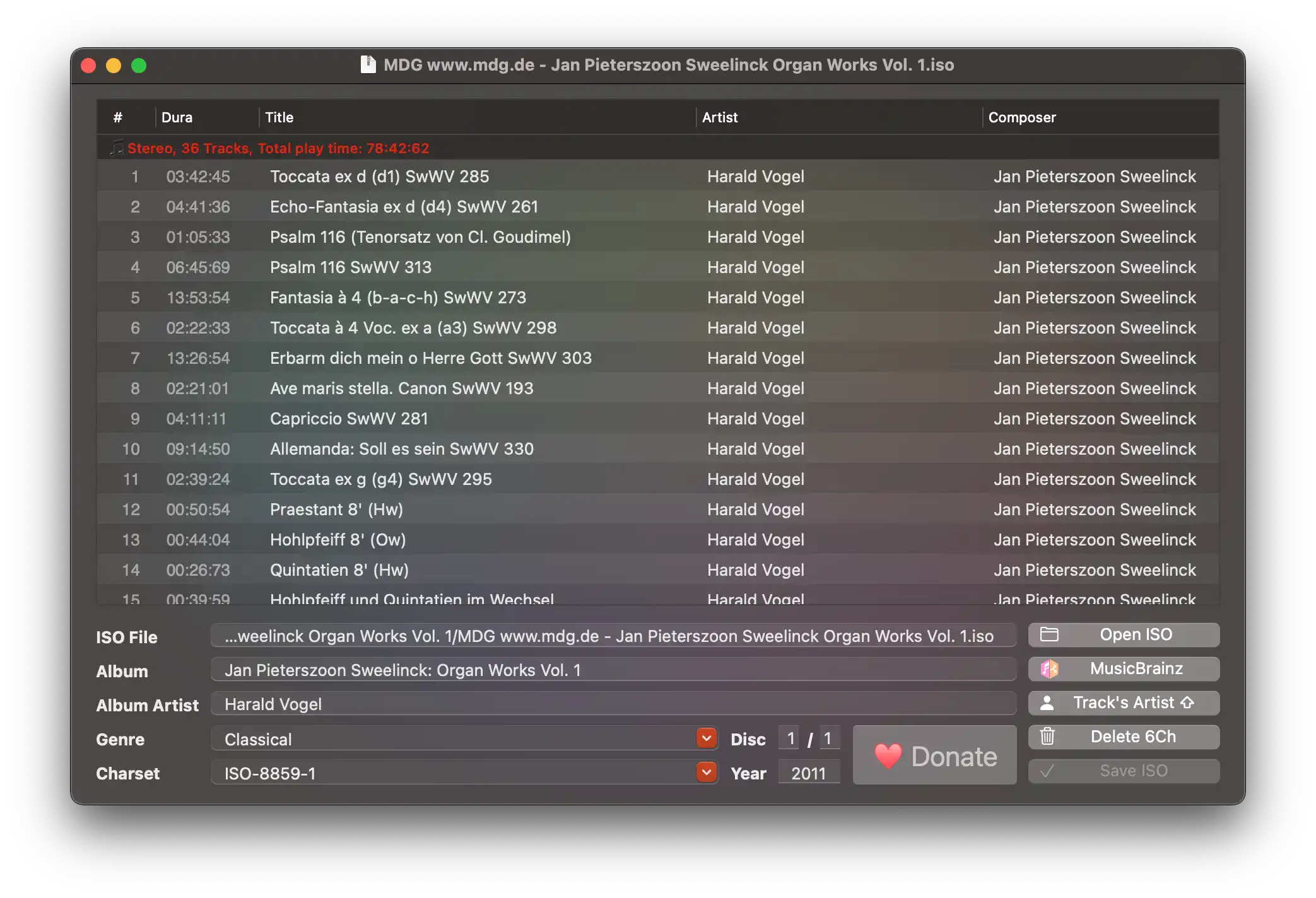 Télécharger l'outil Web ou l'application Web SACD ISO Tag Editor (macOS)