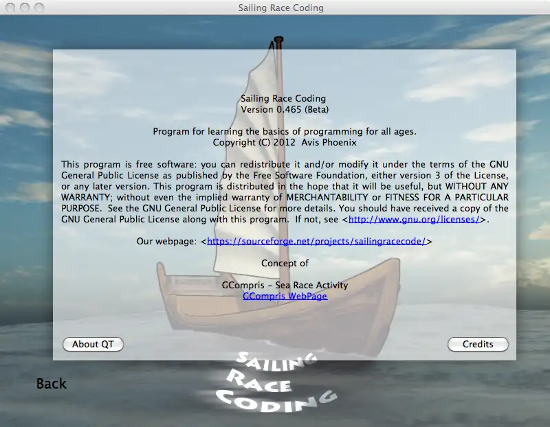 Scarica lo strumento web o l'app web Sailing Race Coding per eseguirlo online su Linux